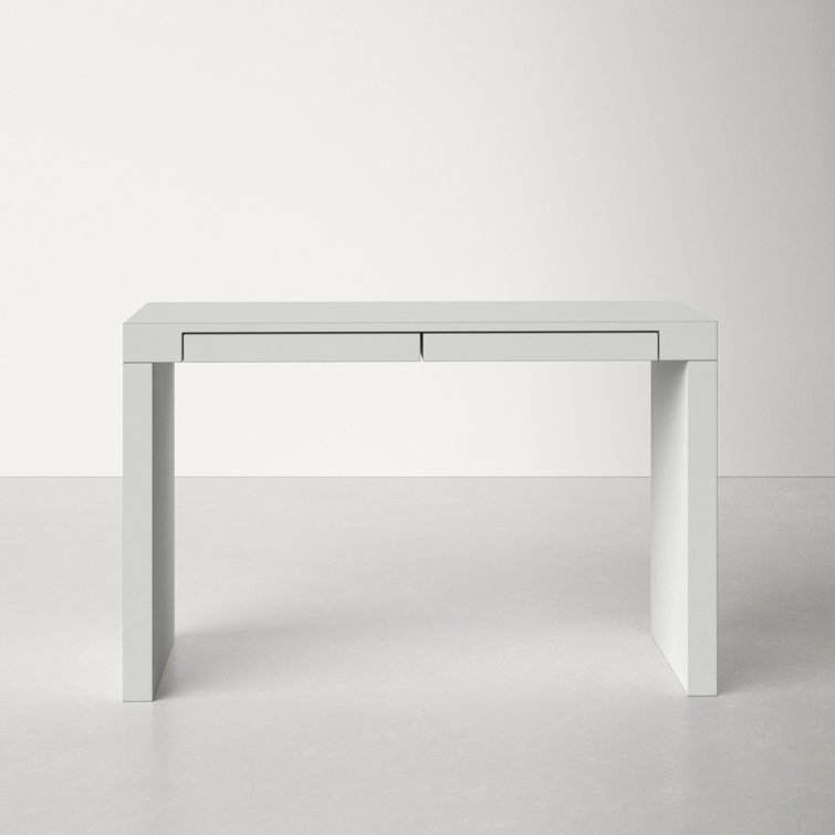 White lacquer deals desk with drawers